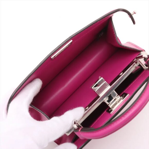 Fendi Peek-a-Boo ICU Co., Ltd. Mini Leather 2-Way Shoulder Bag – Magenta - Picture 8 of 10